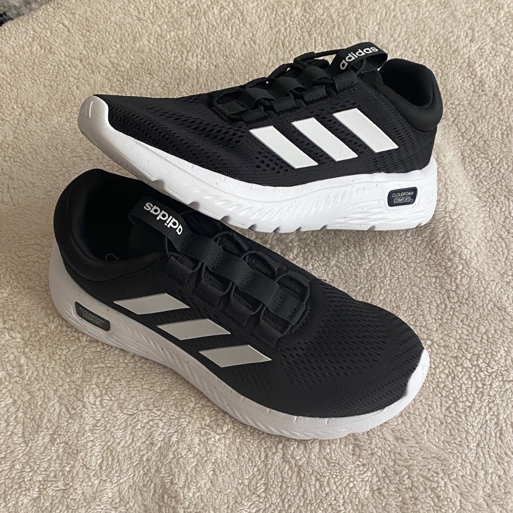 Adidas Black and White Running Shoes